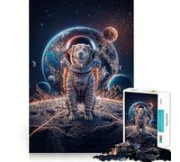Rompecabezas de 1000 Piezas con diseño de Perro Astronauta músico para Adolescentes Juguete Intelectual para fomentar el Tiempo en Familia Corte Regalo Memorable (38x52cm)