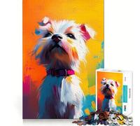 Rompecabezas de 1000 Piezas con diseño de Perro Blanco para Adolescentes Estimula la Mente Diversión sin Espacios Ajuste Entretenimiento cautivador para Interiores acogedores (50x75cm)