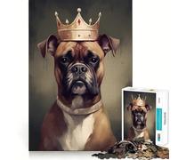 Rompecabezas de 1000 Piezas con diseño de Perro bóxer,Corte preciso,Arte,estimulación Cerebral,Juego,Tiempo Libre,diversión,decoración navideña,Regalo (38x52cm)