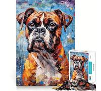 Rompecabezas de 1000 Piezas con diseño de Perro bóxer Pintado con Paleta para Adultos Juguete Inteligente para el hogar Decoración de Pared con Corte preciso (50x75cm)