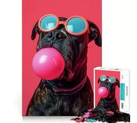 Rompecabezas de 1000 Piezas con diseño de Perro Cane Corso,Chicle,Corte Premium,Juguete para ejercitar la Mente,diversión y Paz,Regalo de cumpleaños (38x52cm)