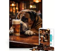 Rompecabezas de 1000 Piezas con diseño de Perro cervecero Brewsky,Juego Divertido y preciso para Pensar,Ideal para Momentos de Paz y Tranquilidad en Navidad (38x26cm)