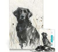 Rompecabezas de 1000 Piezas con diseño de Perro cobrador en el Campo, Ideal para Adolescentes Juguete para ejercitar la Mente, Relajante y artístico (38x52cm)