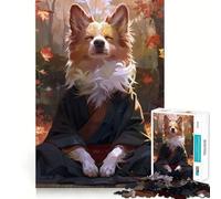 Rompecabezas de 1000 Piezas con diseño de Perro Corgi meditando al Estilo Zen Juego de ingenio con Troquelado de Alta precisión Un pasatiempo Fascinante para los Momentos de Ocio (50x75cm)