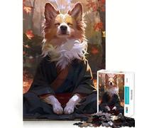 Rompecabezas de 1000 Piezas con diseño de Perro Corgi meditando Estilo Zen para Adolescentes Estimula la Mente,es Divertido,con Cierre Seguro y sin Piezas Sueltas Una Forma entretenida de Libre