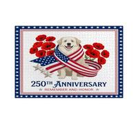 Rompecabezas de 1000 piezas con diseño de perro de los Grandes Pirineos del 250 aniversario para adultos, rompecabezas de madera del Día de los Caídos del 4 de julio, decoraciones patrióticas impresas