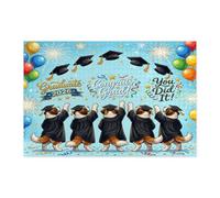 Rompecabezas de 1000 piezas con diseño de perro de San Bernardo con texto en inglés "Congrats Grad" para adultos, rompecabezas impresos de madera, decoración con patrón de graduación para