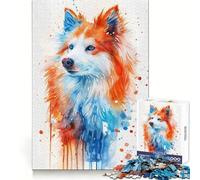 Rompecabezas de 1000 Piezas con diseño de Perro Esquimal Americano para Adolescentes Ideal para desarrollar la Capacidad analítica, Relajarse y divertirse Regalar en Navidad (50x75cm)