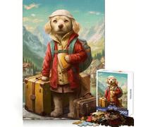 Rompecabezas de 1000 Piezas con diseño de Perro guía de Viaje para Adultos Actividad de lógica y Ocio Diseño Elegante Regalo Ideal para cumpleaños (50x75cm)