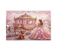 Rompecabezas de 1000 piezas con diseño de perro labradoodle con temática de boda para adultos, rompecabezas de madera con carruaje romántico, decoración impresa para entretenimiento creativo