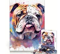 Rompecabezas de 1000 Piezas con diseño de Perro Pitbull en Acuarela para Adolescentes Juguete Divertido para armar Juntos Arte Coleccionable con Corte nítido (38x26cm)