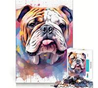 Rompecabezas de 1000 Piezas con diseño de Perro Pitbull en Acuarela para Adolescentes Juguete Divertido para armar Juntos Arte Coleccionable con Corte nítido (38x26cm)