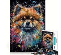 Rompecabezas de 1000 Piezas con diseño de Perro Pomerania para Adolescentes Mejora la Memoria, relaja la Mente y CREA un Regalo Original (38x52cm)