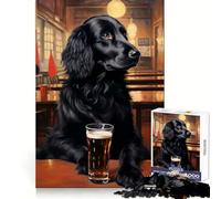 Rompecabezas de 1000 Piezas con diseño de Perro Retriever de Pelo Plano para Adultos Fomenta la concentración,desarrolla la Capacidad y aprovecha el Tiempo ¡Que se entrelace Bien! ¡Sorpresa navideña!