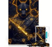 Rompecabezas de 1000 Piezas con diseño de Perro Rottweiler samurái y Katana para Adolescentes Ideal para Mejorar la Memoria, Relajarse, Jugar con precisión y Estilo Regalo Elegante (50x75cm)