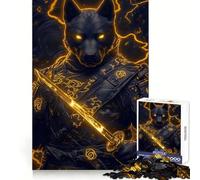 Rompecabezas de 1000 Piezas con diseño de Perro Rottweiler samurái y Katana para Adolescentes Ideal para Mejorar la Memoria, Relajarse, Jugar con precisión y Estilo Regalo Elegante (50x75cm)