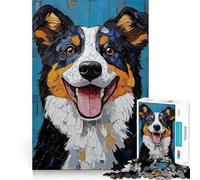 Rompecabezas de 1000 Piezas con diseño de Perro Sonriente para Adultos Juguete Inteligente, Divertido y silencioso Corte preciso 38x52cm