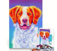 Rompecabezas de 1000 Piezas con diseño de Perro Spaniel Brittany,Corte Premium,Juego Creativo para ejercitar la Mente,Paz,diversión y decoración navideña para la Pared (50x75cm)