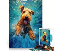 Rompecabezas de 1000 Piezas con diseño de Perro Terrier Submarino para Adolescentes Diversión,tamaño Uniforme,Piezas precisas,Actividad Relajante para Grupos en Interiores (50x75cm)