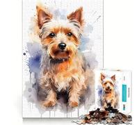 Rompecabezas de 1000 Piezas con diseño de Perro Yorkshire Terrier para Adultos Diversión,Corte de precisión,Bordes Lisos Actividad Absorbente para Noches tranquilas (38x52cm)