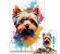 Rompecabezas de 1000 Piezas con diseño de Perro Yorkshire Terrier para Adultos,Ideal para Mejorar la Mente,Cortado con láser para un Ajuste Actividad Divertida para Toda la Familia