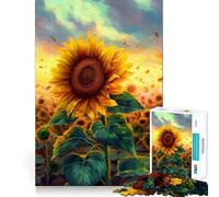 Rompecabezas de 1000 Piezas con diseño de pétalos de Girasol para Adultos Juguete Inteligente, Divertido y silencioso Corte preciso 50x75cm