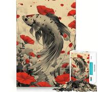 Rompecabezas de 1000 Piezas con diseño de pez Betta,póster,decoración,Juego de concentración Mental,Juego para Momentos de Tranquilidad,Regalo de cumpleaños (50x75cm)