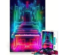Rompecabezas de 1000 Piezas con diseño de Pianista Tecno neón para Adultos Juguete de lógica Pura Momento de Paz Corte preciso Regalo sincero 50x75cm