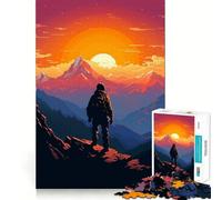 Rompecabezas de 1000 Piezas con diseño de Pico de montaña en Pixel Art,Corte sin Costuras,Juego para ejercitar la Mente,Actividad Relajante,diversión,Regalo de cumpleaños o Hobby (50x75cm)