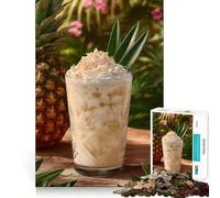 Rompecabezas de 1000 Piezas con diseño de piña Tropical, Bebida de Coco, Naturaleza Muerta, Bordes definidos, decoración, Juego cognitivo, Juguete, Tiempo Libre, Divertido, (38x26cm)