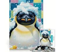 Rompecabezas de 1000 Piezas con diseño de pingüino en una bañera con patitos de Goma para Adolescentes Juguete Educativo para fomentar la conexión Entre compañeros Corte Regalo