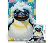 Rompecabezas de 1000 Piezas con diseño de pingüino en una bañera con patitos de Goma para Adolescentes Juguete Educativo para fomentar la conexión Entre compañeros Corte Regalo