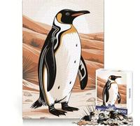 Rompecabezas de 1000 Piezas con diseño de pingüino estilizado en un Paisaje desértico para Adolescentes Juguete para desarrollar la lógica, Ligero y Relajante Corte preciso Regalo clásico 38x26cm