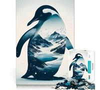 Rompecabezas de 1000 Piezas con diseño de pingüino y Paisaje montañoso para Adolescentes Juguete Educativo para Toda la Familia Corte (50x75cm)