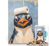 Rompecabezas de 1000 Piezas con diseño de pingüino y Papel higiénico para Adultos Mejora la Memoria, Alivia la ansiedad y Decora la Pared con Bordes Afilados (50x75cm)