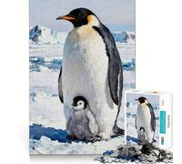 Rompecabezas de 1000 Piezas con diseño de pingüino y Polluelo para Adultos Juguete de lógica, Divertido y Relajante Diseño para armar Regalo Ideal para Navidad (38x26cm)
