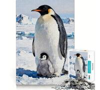 Rompecabezas de 1000 Piezas con diseño de pingüino y Polluelo para Adultos Juguete de lógica Fina, silencioso y Divertido Bordes limpios Regalo Memorable (50x75cm)