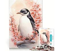 Rompecabezas de 1000 Piezas con diseño de pingüinos en Acuarela para Adolescentes Juego de ingenio y relajación Borde de Calidad (50x75cm)