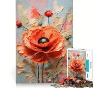 Rompecabezas de 1000 Piezas con diseño de Pintura al óleo de Amapolas para Adolescentes Juguete Que desafía la Mente Pasatiempo Tranquilo Corte preciso Regalo de Temporada (38x52cm)