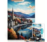 Rompecabezas de 1000 Piezas con diseño de Pintura al óleo de Bergen,articulaciones afiladas,Juego Creativo para el Cerebro,Juego para Pasar un rato Agradable,Regalo de cumpleaños artístico (50x75cm)