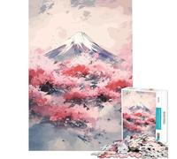 Rompecabezas de 1000 Piezas con diseño de Pintura al óleo de Fuji Sakura Juegos Familiares educativos Juguete de desafío Regalo Ideal para cumpleaños Análisis y lógica (Tamaño 38x26cm)