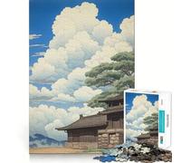 Rompecabezas de 1000 Piezas con diseño de Pintura de Pueblo japonés Diversión para ejercitar la Mente Encaja Perfectamente sin Huecos Actividad para Fortalecer los Lazos Familiares (38x26cm)