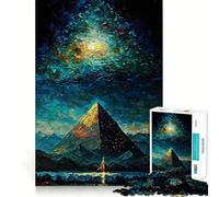 Rompecabezas de 1000 Piezas con diseño de pirámide para Adolescentes Rompecabezas con Efecto de Memoria, luz Relajante y diseño de imágenes (38x52cm)