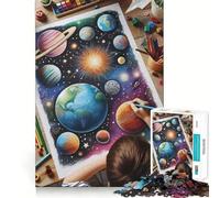 Rompecabezas de 1000 Piezas con diseño de Planetas en el Espacio para niños Juego de precisión para desarrollar la Mente Diversión para el Tiempo Libre Regalo de cumpleaños (50x75cm)
