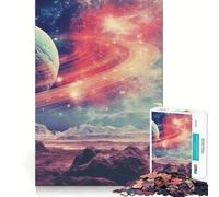 Rompecabezas de 1000 Piezas con diseño de Planetas y Collage Espacial para Adolescentes Ideal para estimular la Memoria, Crear un Ambiente Tranquilo y Relajado Un Regalo conmovedor (38x26cm)