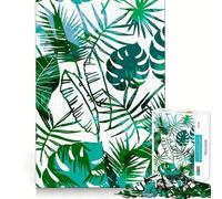 Rompecabezas de 1000 Piezas con diseño de Plantas Tropicales y Palmeras Corte preciso Divertido desafío Mental Juguete para Relajarse Juego de cumpleaños Arte y diversión (38x52cm)