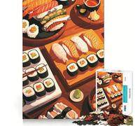 Rompecabezas de 1000 Piezas con diseño de Plato de Sushi, Naturaleza Muerta, Corte preciso, decoración, Juego Mental, Regalo, Tiempo de Juego Relajante, Actividad de cumpleaños (50x75cm)