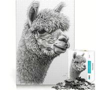 Rompecabezas de 1000 Piezas con diseño de Pluma de Alpaca Juego de Ejercicios de Pensamiento con Encaje Huecos Desafío Interactivo para el Cerebro en casa (50x75cm)