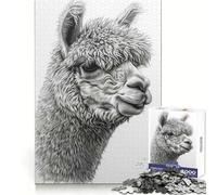 Rompecabezas de 1000 Piezas con diseño de Pluma de Alpaca para Adolescentes, Ideal para el Desarrollo Cerebral, Relajarse, Limpiar y armar Regalo navideño cálido (38x26cm)