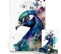 Rompecabezas de 1000 Piezas con diseño de Pluma de Pavo Real para Adolescentes Juguete de Habilidad para armar Rompecabezas Diversión compartida Diseño de Corte preciso Decoración de Pared (38x26cm)